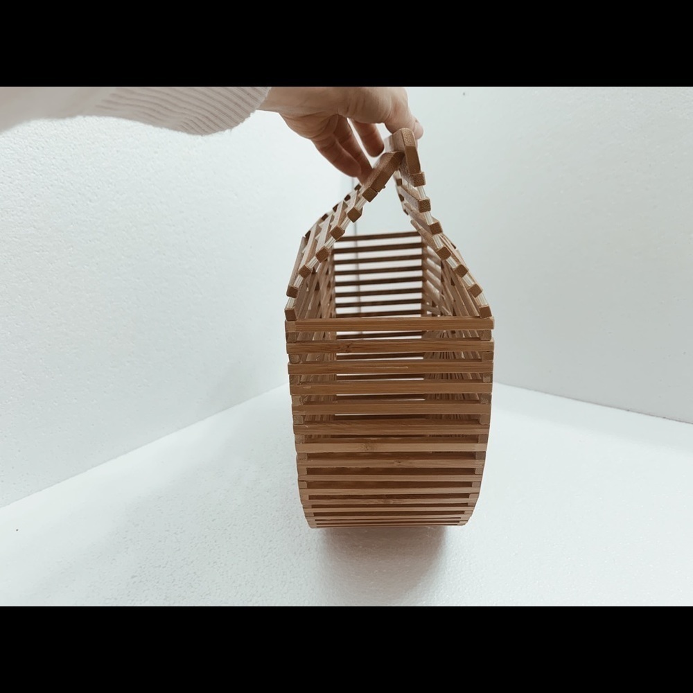 Large Bamboo Large Arch Bag. Basket Bag. Arch Bamboo Bag - Picture 7 of 10